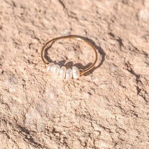 Gold and White Minimalist Stacking Ring